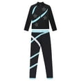 thumbnail image 3 of TiaoBug Kids Girls Skating Gymnastics Workout Outfits Shiny Long Sleeve Sweatshirt with Leggings Pants Suit Light Blue 12, 3 of 5