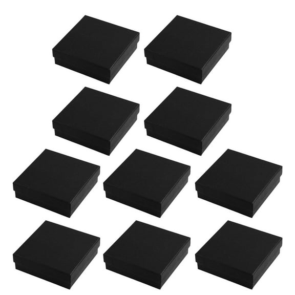 OATIPHO 10Pcs Black Box Simple Design Portable Packaging Case for Engagement and