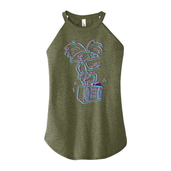 Hey Arnold! - 3D Arnold - Juniors High Neck Tank Top