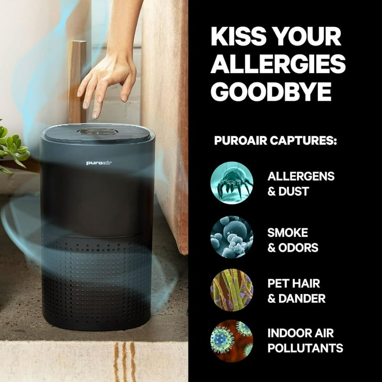 PuroAir 240 Powerful HEPA Air Purifier for Homes 1 115 sq ft Room Coverage Cleans Air Automatically 24 7 Best Air Purifier for Allergies