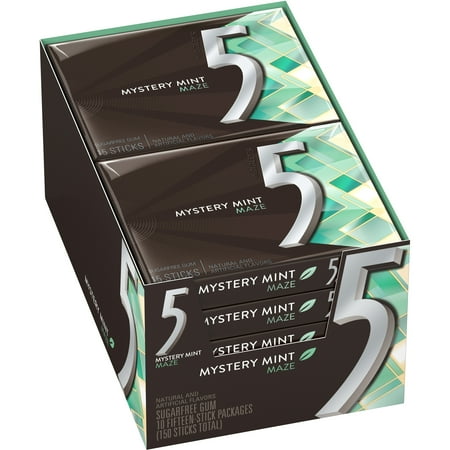 5 Gum Sweet Mint Sugarfree Gum, 10 packs