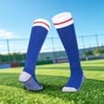 thumbnail image 2 of Kids Soccer Socks Striped Knee High Tube Socks Football Uniform Sports Socks for Boys Girls, 2 of 6