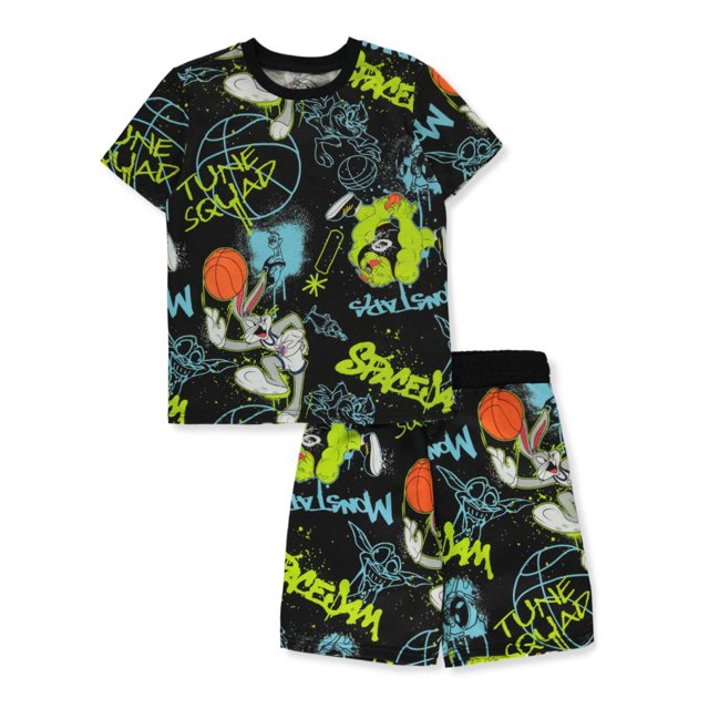 Space Jam Boys' Tune Squad 2Piece Shorts Set Outfit black, 10 12