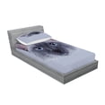 thumbnail image 2 of Ambesonne Animal Fitted Sheet & Pillow Sham Set, Siamese Cat Portrait, Twin, White Sky Blue and Grey, 2 of 2