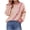 Pink, variant on Fesfesfes Women Sweater Fall Winter Long Sleeve Splicing Button Round-Neck Sweater Tops Tops on