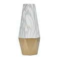 thumbnail image 5 of DecMode 18" Faux Marble Gold Ceramic Vase with Gold Base, 5 of 7
