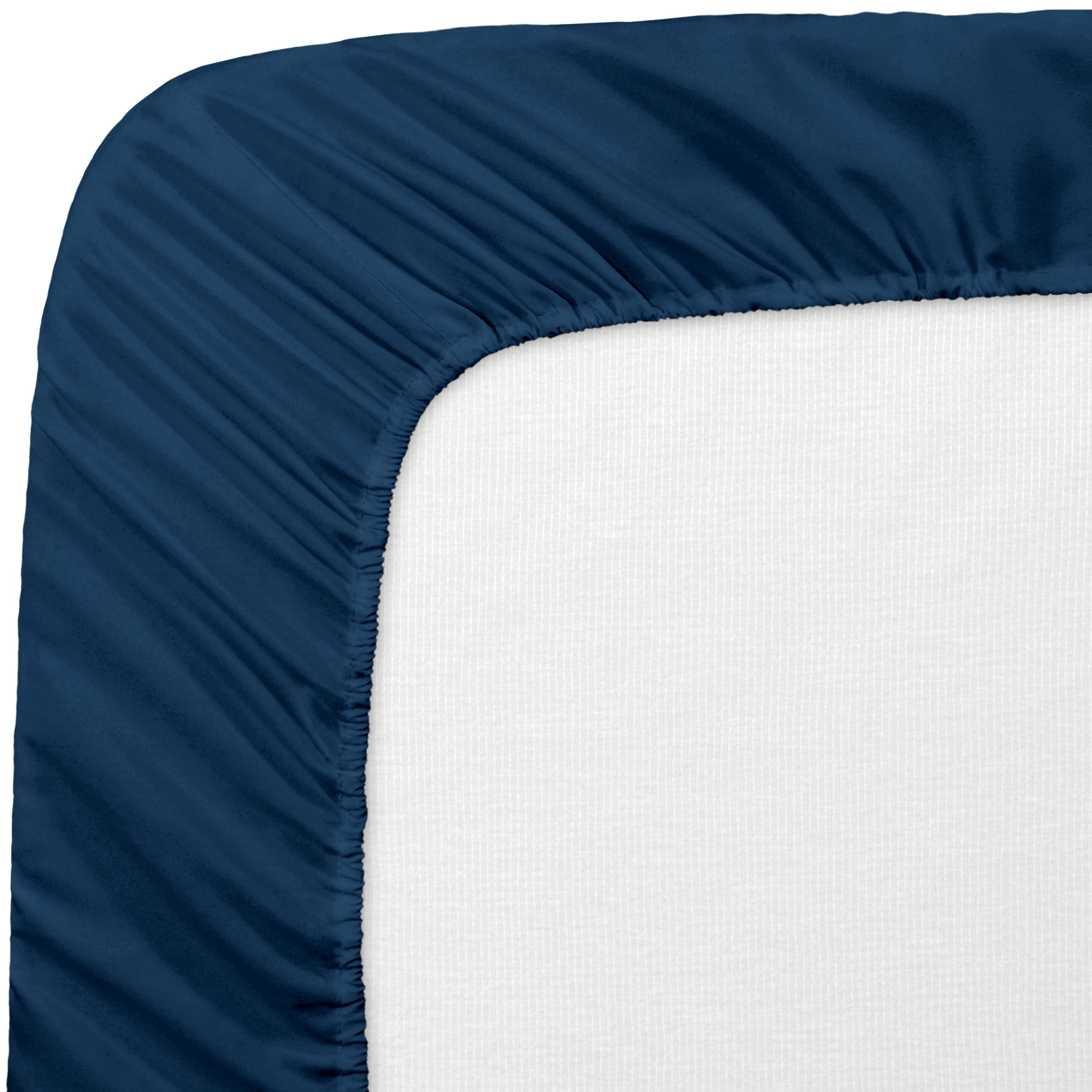 Bare Home 2 King Fitted Premium Ultra-Soft Bed Sheets, 2-Pack (King, Dark Blue)