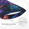 thumbnail image 3 of Rateoe Magic Colorful Forest Leaves Pattern Pillow Covers with Invisible Zipper(Pillows are not Included) Standard Pillowcases-16"x24", 3 of 6