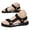 2-Grey, variant on Men's Hiking Sandals with Arch Support Open Toe Leather Outdoor Beach Shoes Memory Foam Summer Trendy Slide Sandal with Buckles Black 7.5