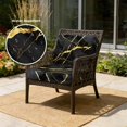 thumbnail image 2 of Outdoor Patio Cushion Covers 4 Pack Black Marble Patio Chair Cushion Covers with Ties and Zipper Golden Ripple Waterproof Outdoor Seat Cushion Covers for Patio Furniture 20"x18", 2 of 7