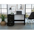 thumbnail image 4 of FM FURNITURE Berlin Three Drawers Desk Engineered Wood Black, 4 of 9