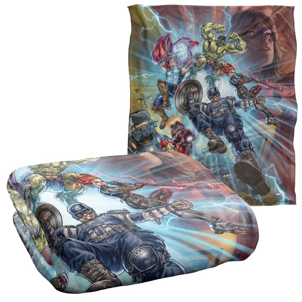 Marvel Blanket, 50"x60" Avengers Character Group Silky Touch Super Soft