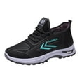 thumbnail image 1 of Zapatillas de running para hombre, deportivas, de senderismo, con punta redonda, con cordones, planas, antideslizantes, cómodas, de color liso, para tenis, 1 of 9