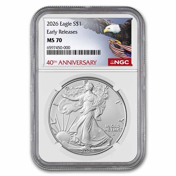 2026 American Silver Eagle MS-70 NGC (ER, 40th Anniversary)