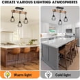 thumbnail image 2 of 3 - Light Kitchen Island Lighting  Pendant Light Fixtures over Table Wood Hanging Lamp with Metal Shades for Dining Table Living Room Hallway, 2 of 7