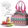 thumbnail image 4 of Boho Bohemia Geometric Line Art Drawstring Lunch Bag Women - Drawstring Lunch Bag Insulated for Work Office - Stain-Resistant Large Lunchbags for Women with Multi-Pockets, 4 of 6