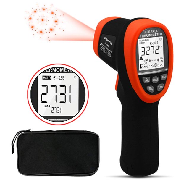 BTMETER Infrared Thermometer BT1500 2732°F Dual Laser, Emissivity