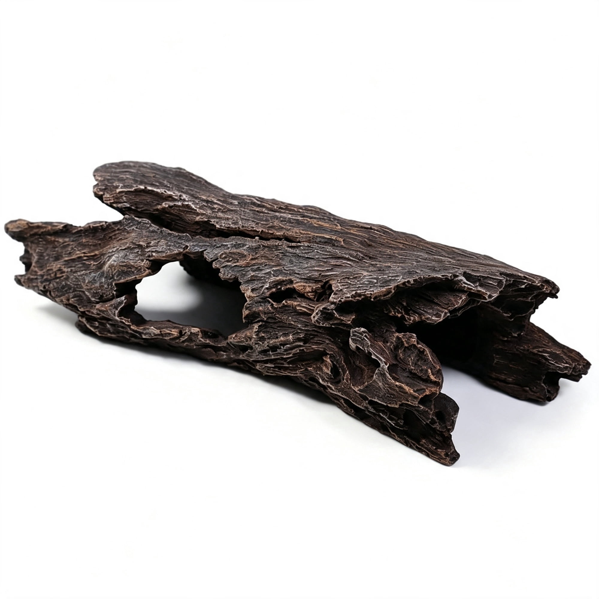 Smlper Reptile Hideout, 10 Inch Medium Hollow Log Aquarium Ornament, Natural Driftwood Style Tank Decoration for Lizards, Reptiles, Betta Fish Hiding Resting Habitat