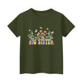 thumbnail image 4 of WTOBBY Summer Children's Round Neck Casual Short Sleeve T-Shirt Top with "BIG SISTER" Design - Girls Shirt for Fun and Sibling Pride,Army Green 100, 4 of 4