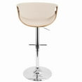 thumbnail image 5 of LumiSource Chrome, Walnut Wood, Light Grey Fabric Curvo Barstool - Set of 2, 5 of 9
