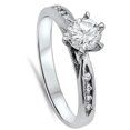 thumbnail image 4 of CHOOSE YOUR COLOR Clear CZ Solitaire Ring .925 Sterling Silver Band White Jewelry Female Size 7, 4 of 4