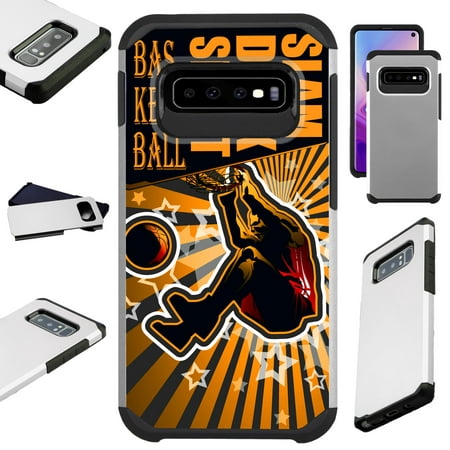 Compatible Samsung Galaxy S10 S 10 5G (2019) Case Hybrid TPU Fusion Phone Cover (Basketball (Best Basketball Dunks 2019)