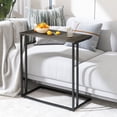 thumbnail image 5 of Krpimt C-Shaped End Table for Couch Sofa Side Table with Metal Frame for Bedroom, Living Room, 24.2"x 23.6"x 11.8"(HxWxD), Gray, 5 of 8