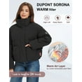 thumbnail image 5 of Women's Cropped Puffer Jacket Long Sleeve Lightweight Quilted Winter Jacket Packable Coats, 5 of 6