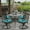 Antique Bronze / Ocean Blue, variant on SOCIALCOMFY 5-Piece Outdoor Patio Dining Set, All-Weather Cast Aluminum Patio Table Set, Include 4 Swivel Chairs and a 35.4 inch Round Table w/Umbrella Hole for Balcony Garden Backyard, Khaki