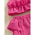 thumbnail image 6 of Caoirhny 2Pcs Baby Girl Summer Outfits Sleeveless Ruffle Tank Tops + Shorts Set Toddler Clothes, 6 of 8
