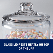 Anchor Hocking Heritage Hill Glass Jar with Lid, 1/2 Gallon, Best Used for Pantry Jar Storage and Display