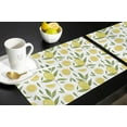 thumbnail image 5 of Placemats Set of 6 Washable,Yellow Lemons Natural Fruit Green Leaves Pattern Placemat for Dining Table Decorations, Heat-Proof Table Mats for Kitchen Dinner Banquet Summer Spring Watercolor, 5 of 6
