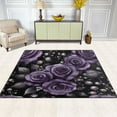 thumbnail image 2 of Yayeee Area Rugs for Living Room 5.2'x4' Non Slip Washable Bedroom Floor Carpet, Purple Roses, 2 of 6