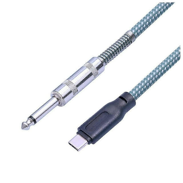 6.35mm Male to USB Type-C Male Guitar Audio Cable 1/4Inch to USB-C Recording Cord Guitar to USB C R