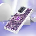 thumbnail image 5 of Case for Motorola Moto Edge 5G 2024 Case Liquid Glitter with Ring Kickstand,Cute Sparkle Quicksand Flowing Shockproof Case for Moto Edge 5G 2024 Purple YBR, 5 of 14