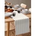 thumbnail image 6 of Table Runner Dresser Scarves 108 Inch Long,Minimalist Abstract Stripe Art Linen Dining Table Runners Modern Cream and White Line Tabletop Scarf for Wedding Holiday Party Kitchen, 6 of 9