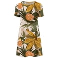 thumbnail image 3 of PIMOXV Robes d'Été pour Femmes 2023 Décontractées à Fleurs Croisées Épaules Dénudées Col Rond Manches Courtes avec Poches Robe Mini Longues Robes de Maternité, 3 of 7