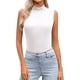 thumbnail image 1 of Camiseta sin mangas de cuello alto y corte ajustado para mujer: camiseta básica informal y elástica para combinar con otras prendas, 1 of 4