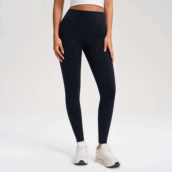 KANG Fashion Women's Seamless High Waist Yoga Pants Tummy Control Butt Lifting Design 9 Inch Cropped Length Non See Through Stretchy Fitness Leggings For Pilates Running And Workout Black 4