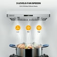 thumbnail image 5 of 30" Ultrathin Ductless Range Hood - 300 CFM, 3 Speed, Stainless Steel, ETL Certified, 120V, Soft Touch, 5 of 7
