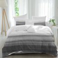 thumbnail image 2 of Black White Ombre Bedding 3 Piece Duvet Cover Set California King, Vintage Minimalism Abstract Stripes Soft Microfiber Comforter Cover with Zipper Closure & Pillowcases, FadeResistant Quilt Cover, 2 of 9