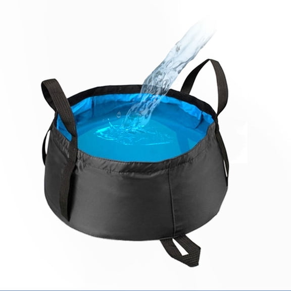 Outdoor Multipurpose Folding Bucket Travel Folding Bucket Wash Basin Collapsible Portable Waterproof Camping Bucket Foldable Water Bucket for Storing Water and Fish Collecting Sand 10L Blue