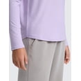 thumbnail image 4 of CRZ YOGA Girls Cloudweight Long Sleeve Athletic Shirts Active Sports Casual Tees Crew Neck Side Slit Winter Kids Teen, 4 of 5