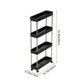 thumbnail image 3 of 4-Tier Kitchen Shelving With Wheels Unit Narrow Space Storage Rack Multi-Tier Living Room And Bathroom Organizer, 3 of 6
