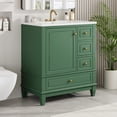 thumbnail image 2 of 30 Inch Bathroom Vanity with Sink - Freestanding Green Vanity with 3 Drawers, Soft-Close Door & Ceramic Countertop, 2 of 9