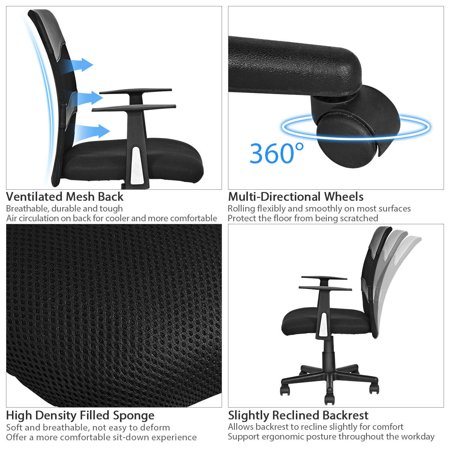 Modern Mesh Mid Back Executive Computer Desk Task Office Chair