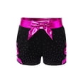 thumbnail image 3 of Haitryli Kids Girls Dance Shorts Metallic Bow Rhinestone Shorts For Gymnastics Ballet Dance Stage Performance Outfits Hot Pink 10, 3 of 5