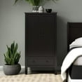 thumbnail image 5 of Panana 2 Door Wardrobe, Armoire with Drawer for Bedroom (Black), 5 of 10