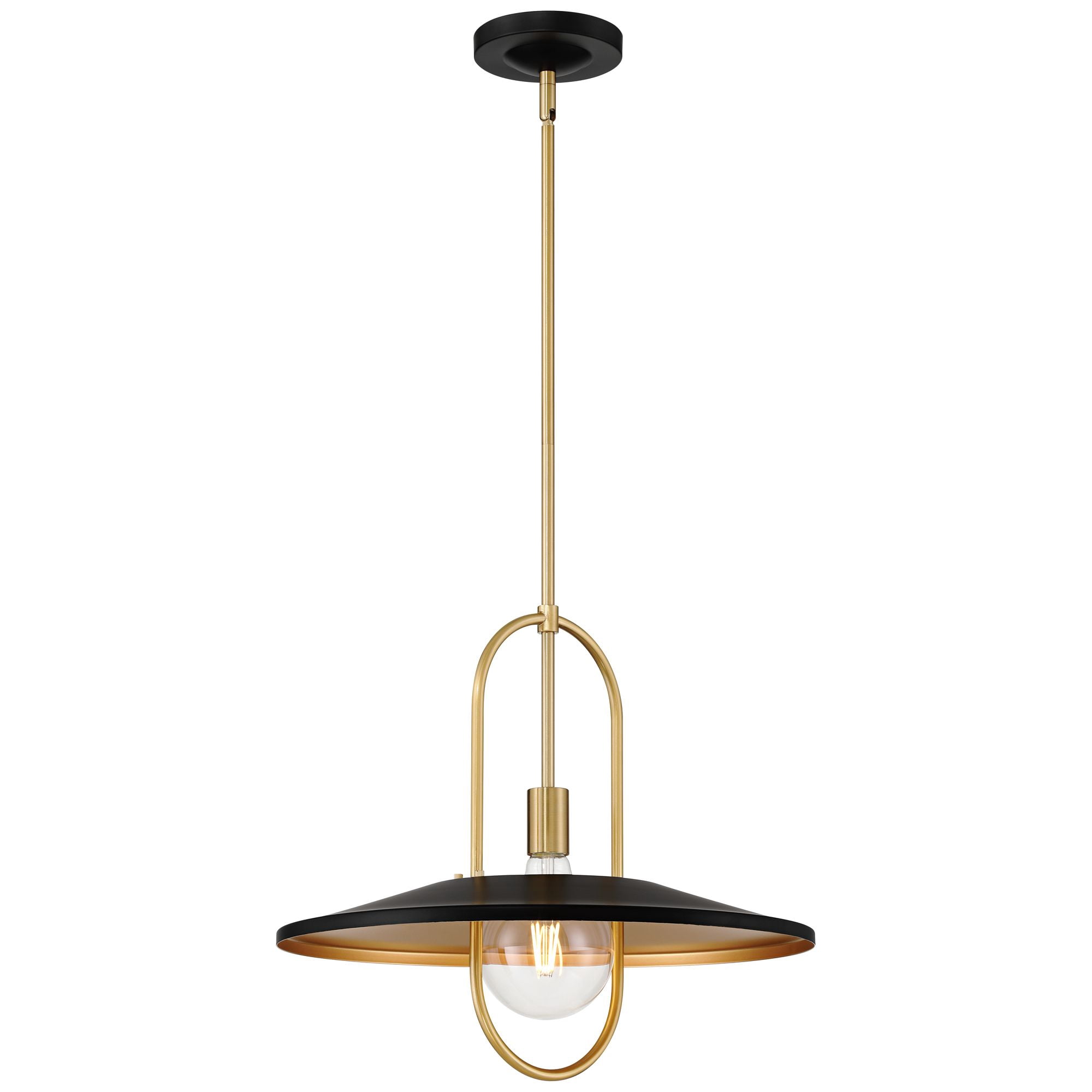 Possini Euro Design Bailey 19" Modern Pendant Ceiling Light Fixture Dining Room Over Table LED Medium Black and Soft Gold Finish