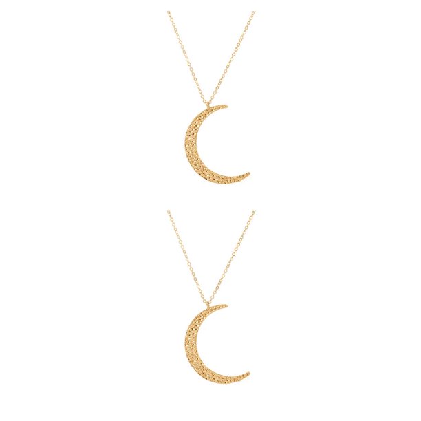 Collar de cadena Minnieouse Ajustable Luna Colgantes de Oro 2piezas